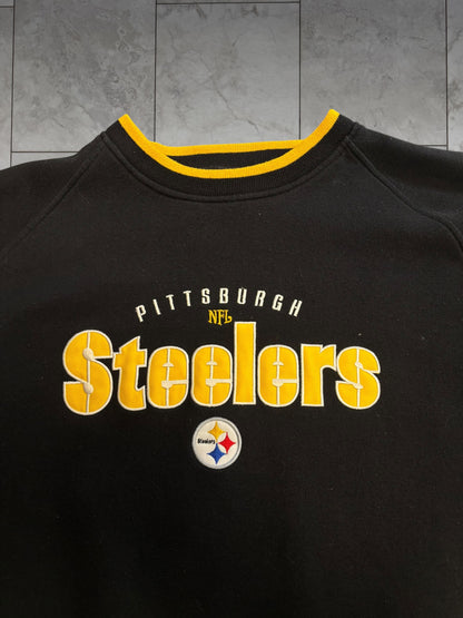 (XL) Vintage Y2K Steelers Embroidered Crewneck
