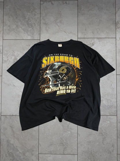 (XXL) 2009 Steelers on the road to Sixburgh Tee