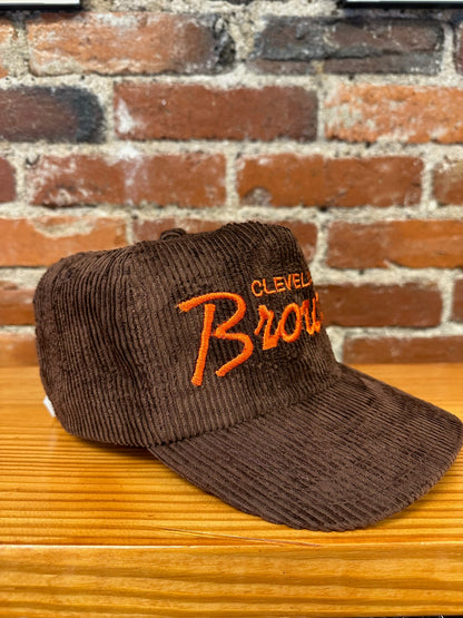Vintage Cleveland Browns Single Line Script Corduroy Hat