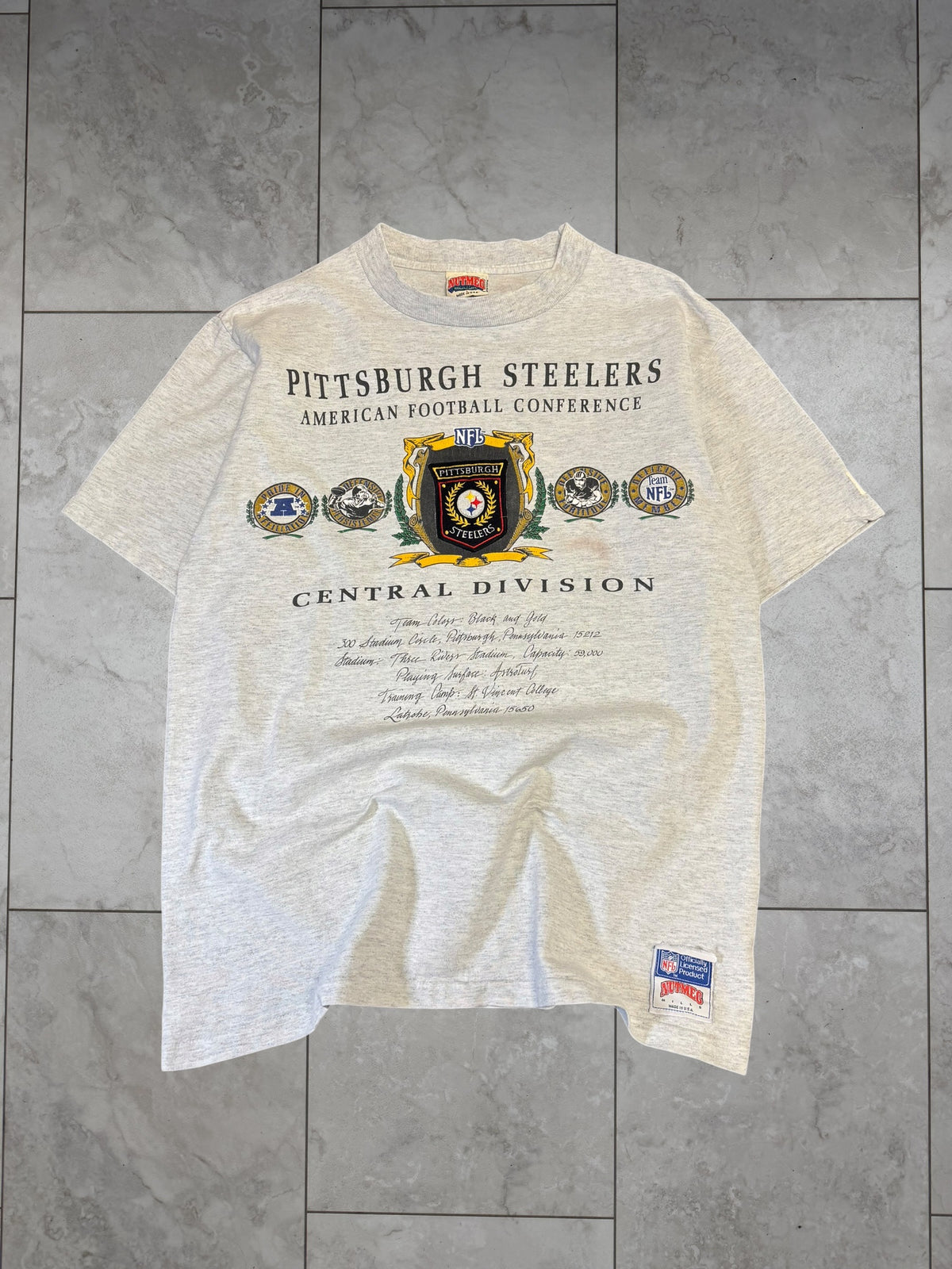 (M) Vintage 90's Steelers Nutmeg Embroidered Graphic Tee