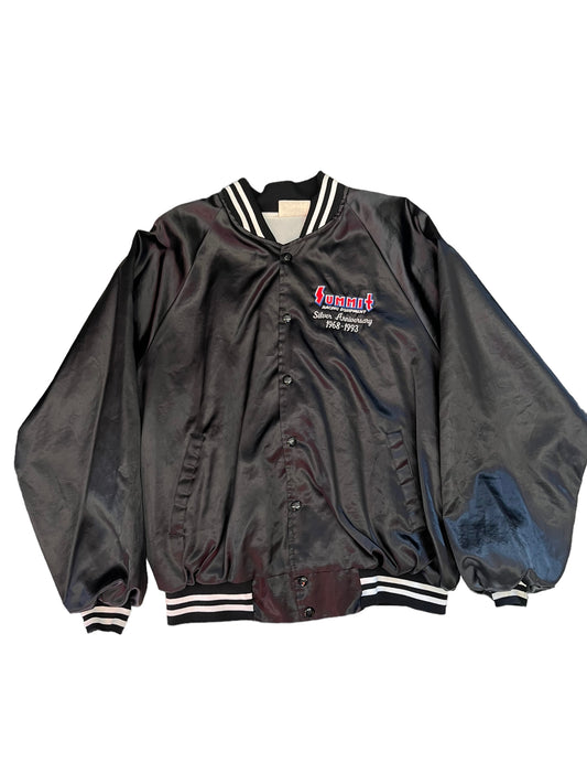 (M/L) 1993 Summit Racing Double Sided Embroidered Satin Button Up Jacket