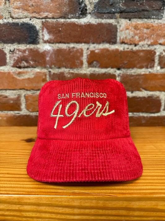 Vintage San Francisco 49ers Single Line Script Corduroy Hat
