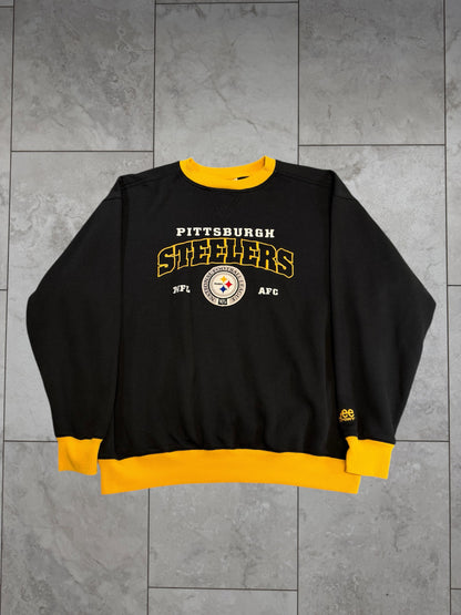 (XL) Vintage 90's Steelers Crest Embroidered Lee Crewneck