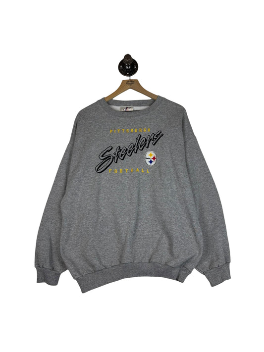 (XL) Vintage Steelers Embroidered Crewneck
