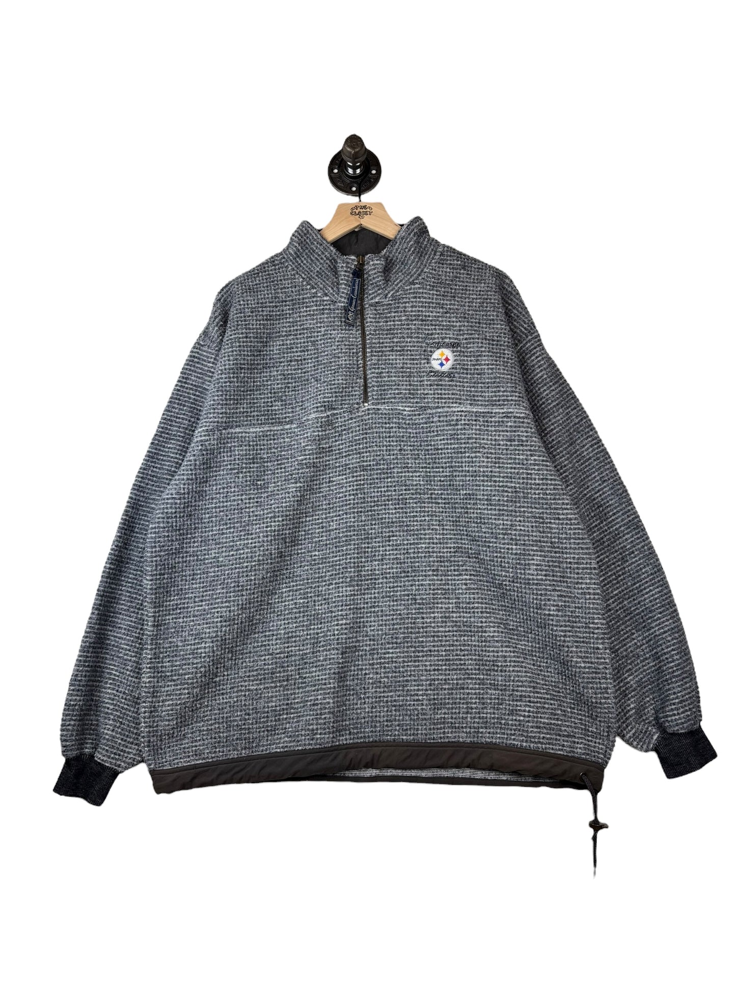 (L) Vintage Steelers Half-Zip Pullover