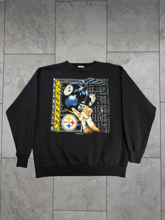 (L/XL) 1996 Steelers Helmet Hold Graphic Crewneck