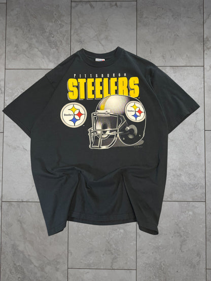 (XL) 1996 Steelers Helmet / Logo Graphic Tee