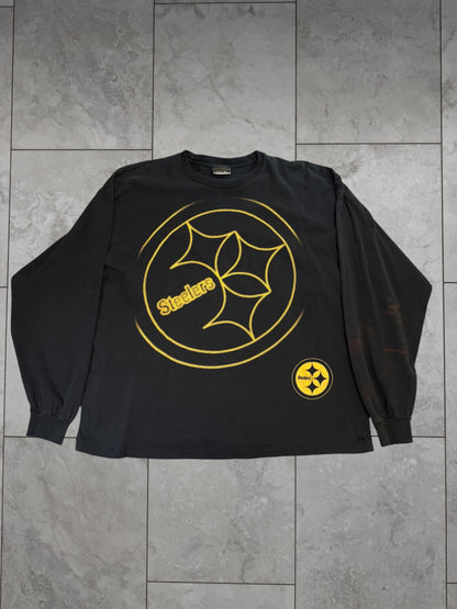 (XL/XXL) Vintage Y2K Steelers Reebok Big Logo Long Sleeve Shirt
