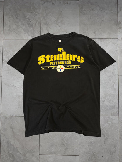 (M) Vintage Y2K Steelers Script AFC North Tee
