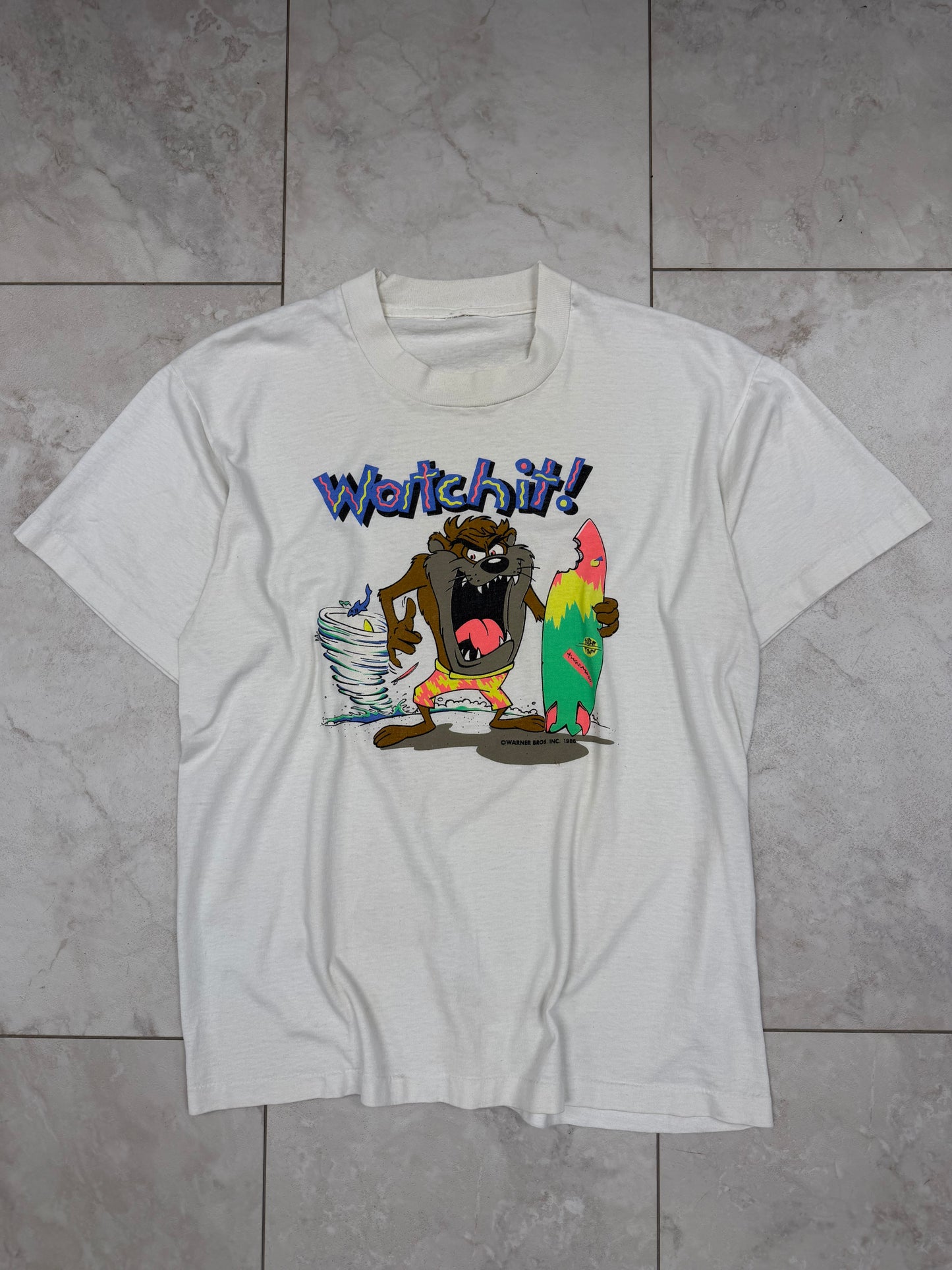 (M) 1985 Warner Bros. Taz “Watch It!” Graphic Tee