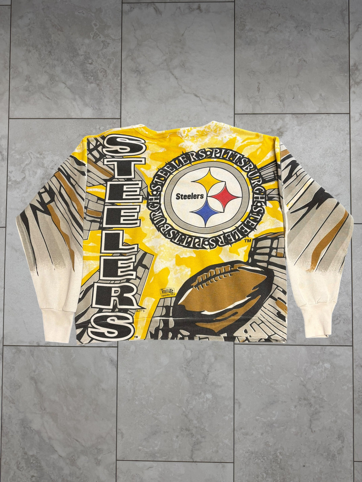 (S) 1994 Steelers Magic Johnson All Over Print Crewneck