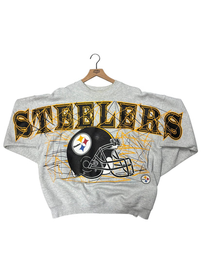 (L/XL) RAFFLE - Vintage Steelers Spellout Crewneck - WINNER PICKED $380 Raised