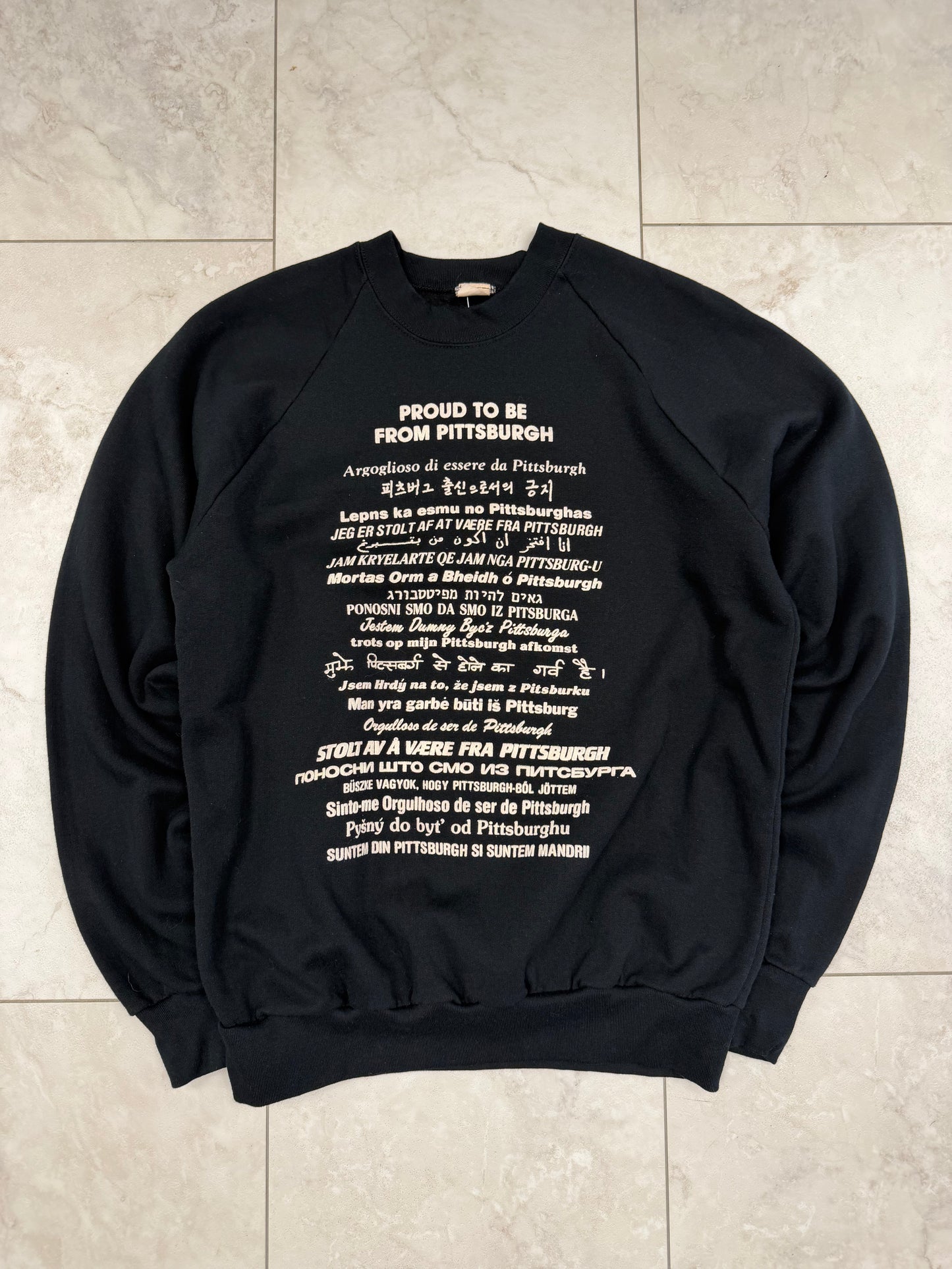 (M) 1986 Proud to be From Pittsburgh Script Crewneck 2