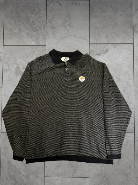 (XL) Vintage 90’s Steelers Button Up Crewneck