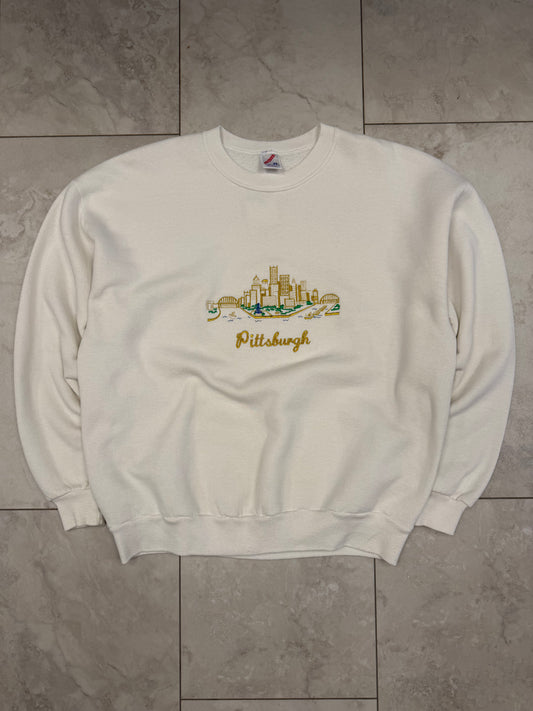 (XL) Vintage 90's Embroidered Pittsburgh Point Perspective Crewneck