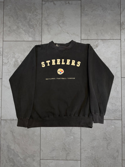 (M) Vintage 90's Steelers Embossed Crewneck