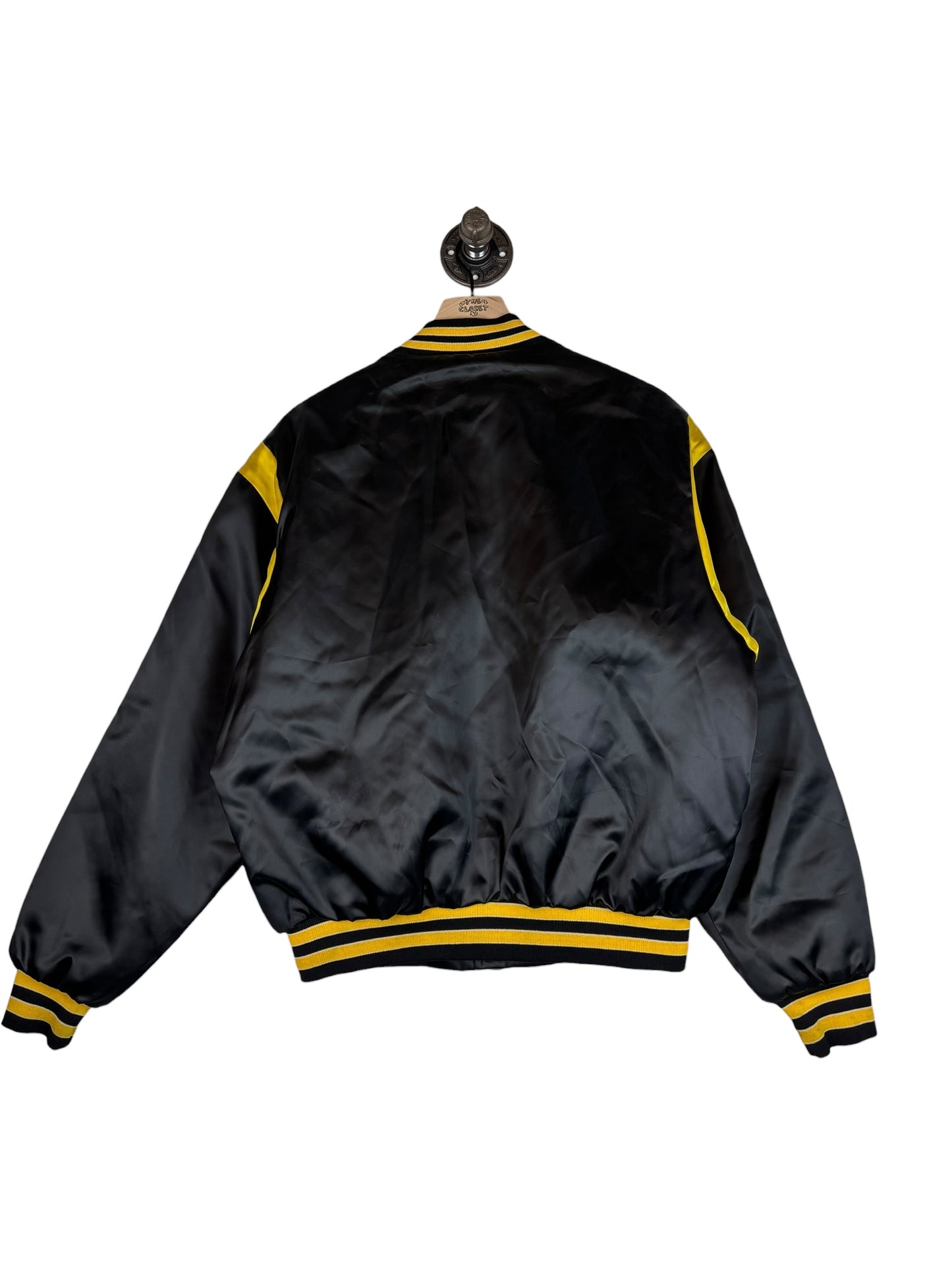 (L) Vintage 80s Steelers Satin Button Up Jacket