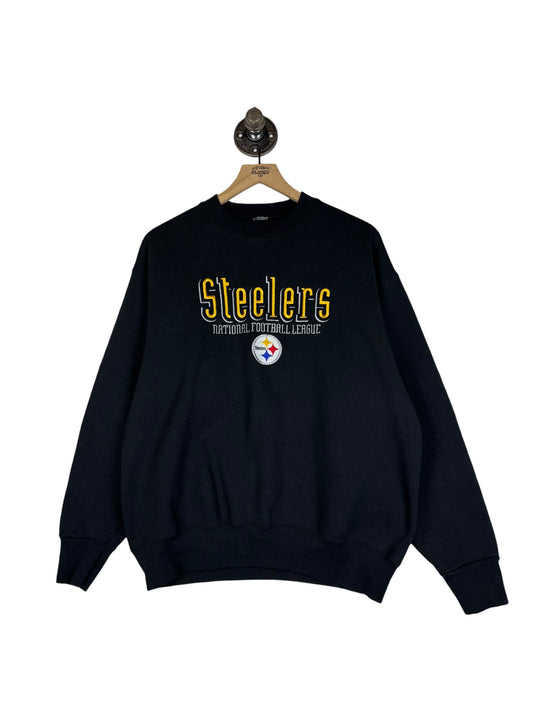 (L) Vintage Steelers Embroidered Crewneck