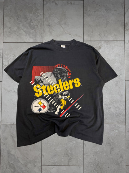 (XL) Vintage 90's Steelers Trench Graphic Tee