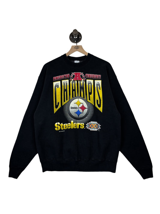 (XL) 1995 Steelers AFC Champs Salem Graphic Crewneck