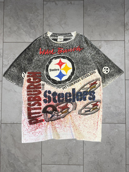 (L) Vintage 90's Steelers Magic Johnson All Over Print Tee