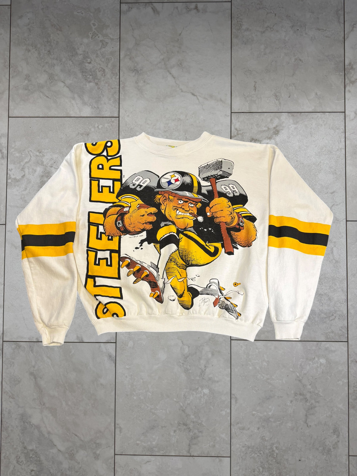 (L) 1988 Steelers Jack Davis Graphic Crewneck
