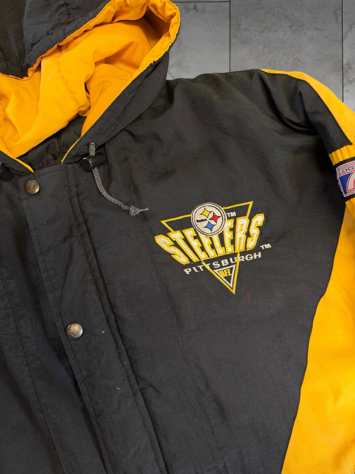 (M) Vintage 90's Steelers Logo 7 Full Zip Jacket