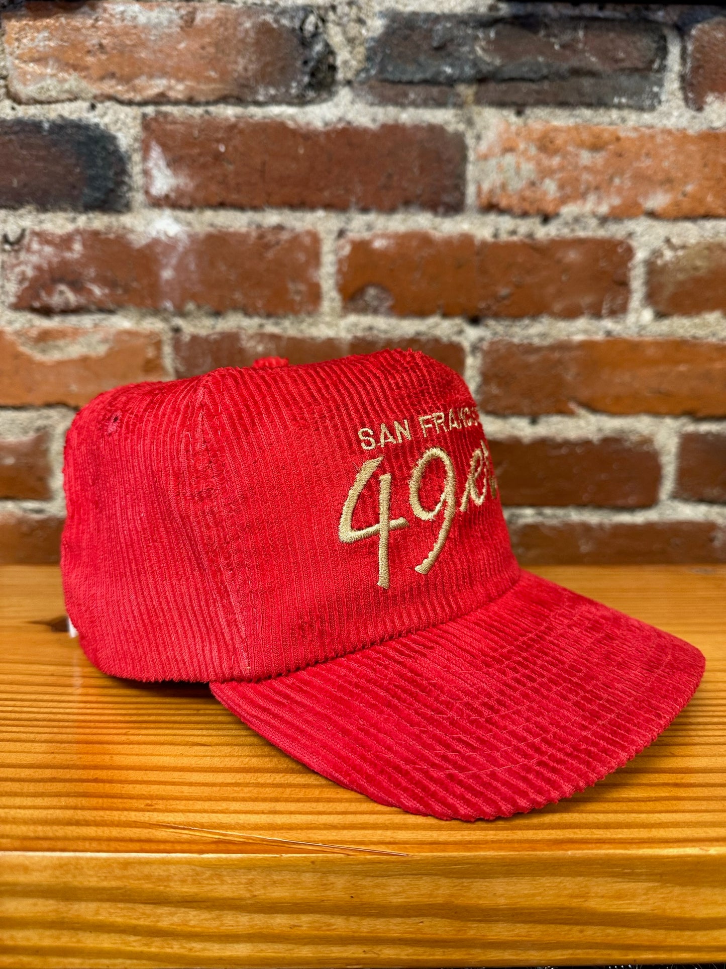 Vintage San Francisco 49ers Single Line Script Corduroy Hat