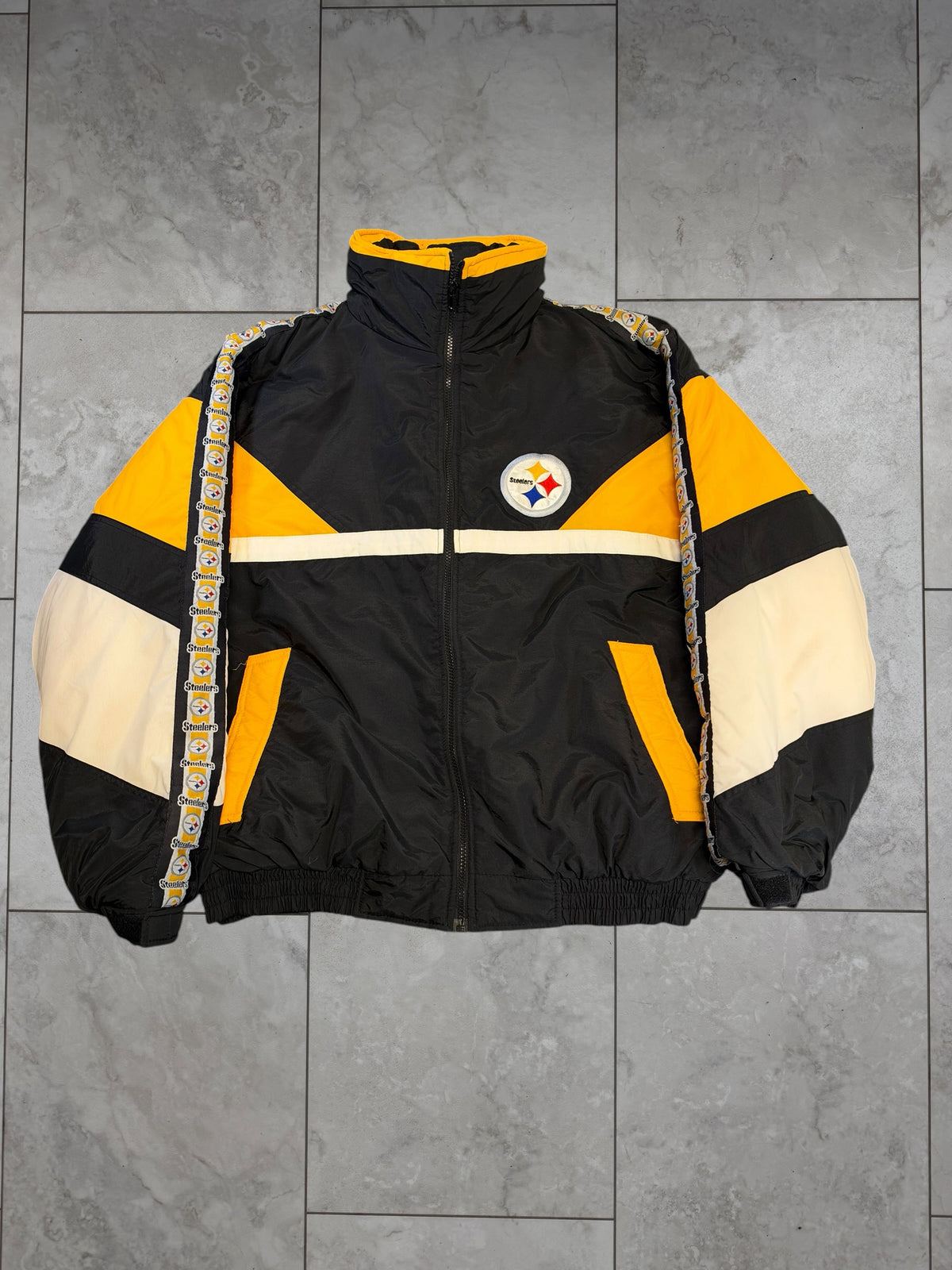 (XXL) Vintage 90's Steelers Game Day Full Zip Jacket