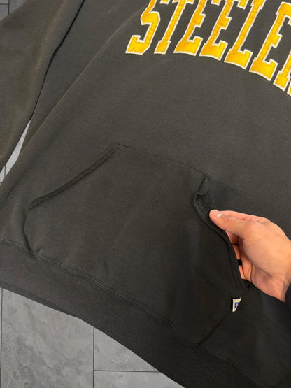(XXL) Vintage 90's Steelers Thrashed Russel Hoodie