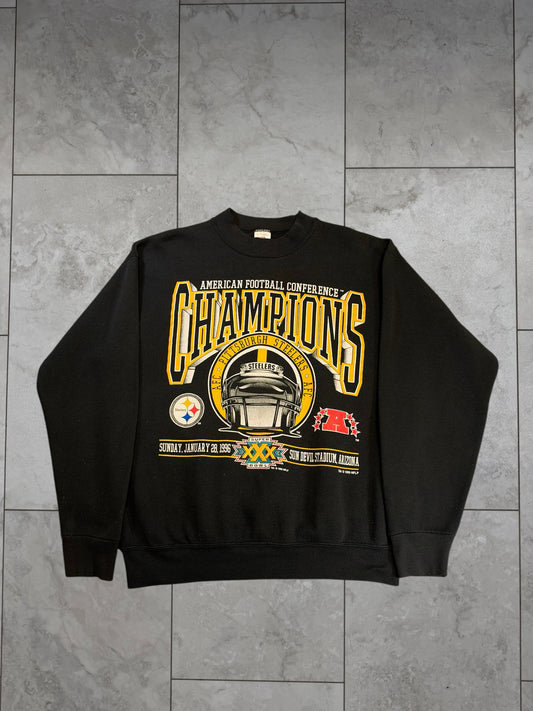 (M/L) 1995 Steelers AFC Champs FOTL Crewneck
