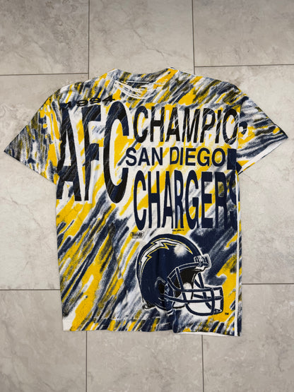 (M/L) 1994 San Diego Chargers AOP Graphic Tee