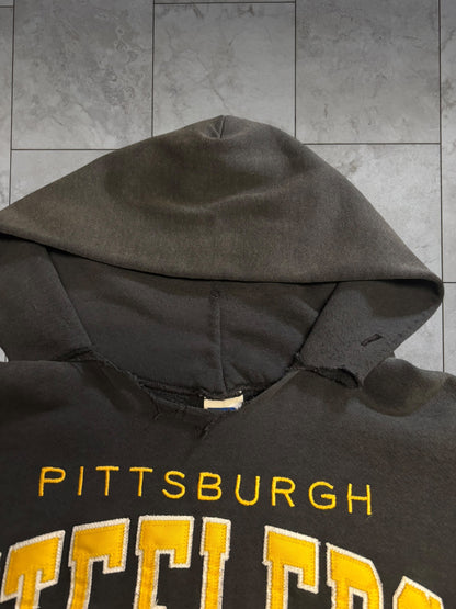(XXL) Vintage 90's Steelers Thrashed Russel Hoodie