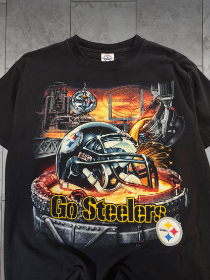 (S/M) Vintage 90's Steelers Delta Helmet Graphic Tee