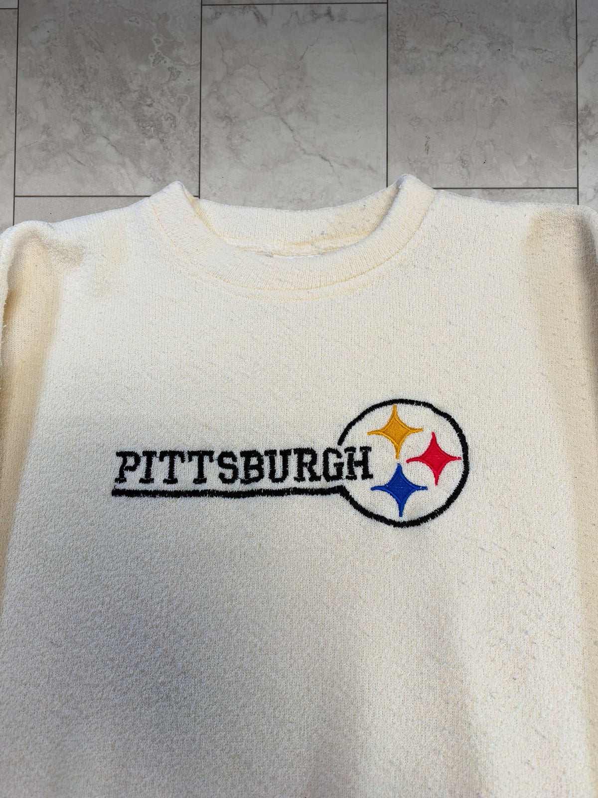 (S) Vintage 90's Steelers Embroidered Fleece Crewneck