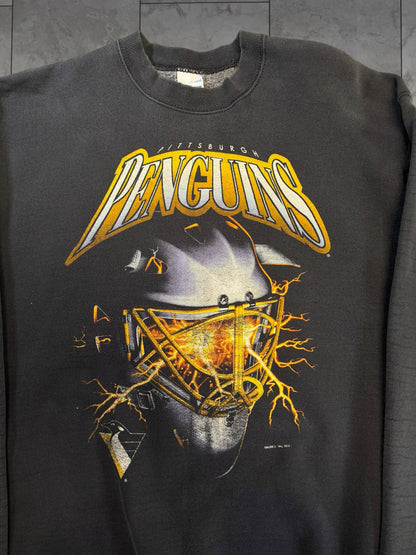 (XL) 1994 Penguins Lightning Helmet Salem Crewneck