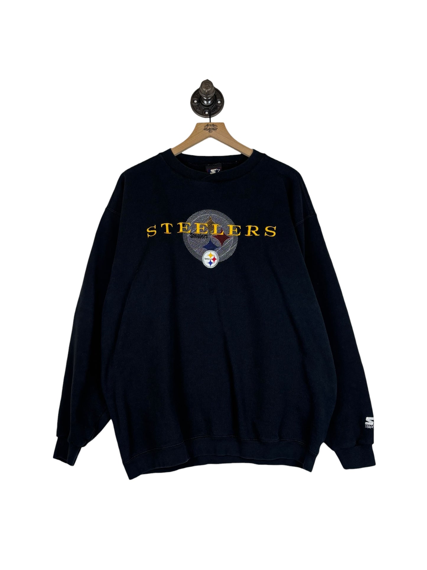 (L) Vintage Steelers Starter Embroidered Crewneck