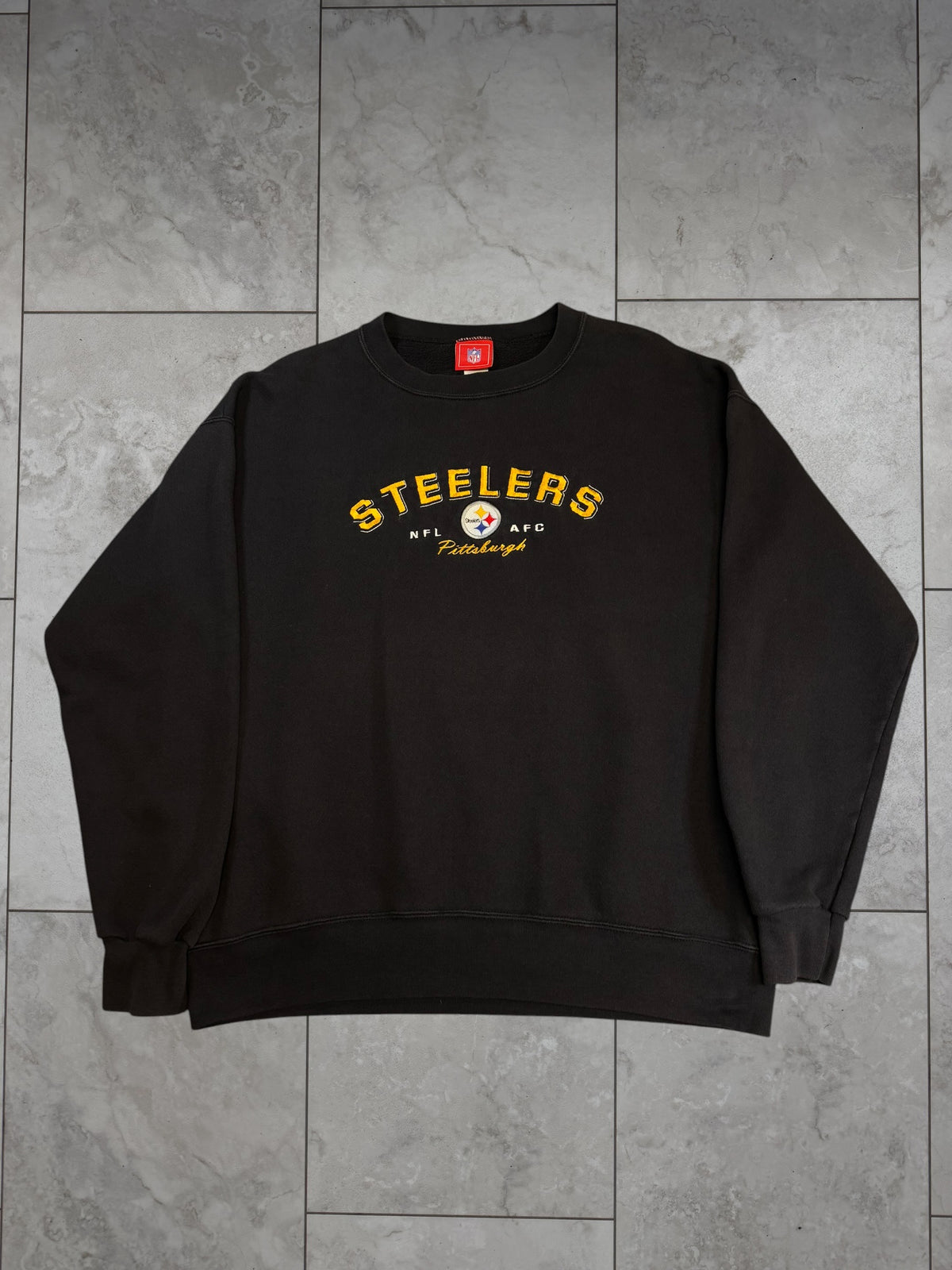 (L) Vintage Y2K Steelers AFC NFL Embroidered Crewneck