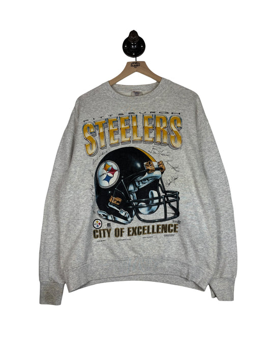 (L/XL) 1995 Steelers Helmet Graphic Crewneck