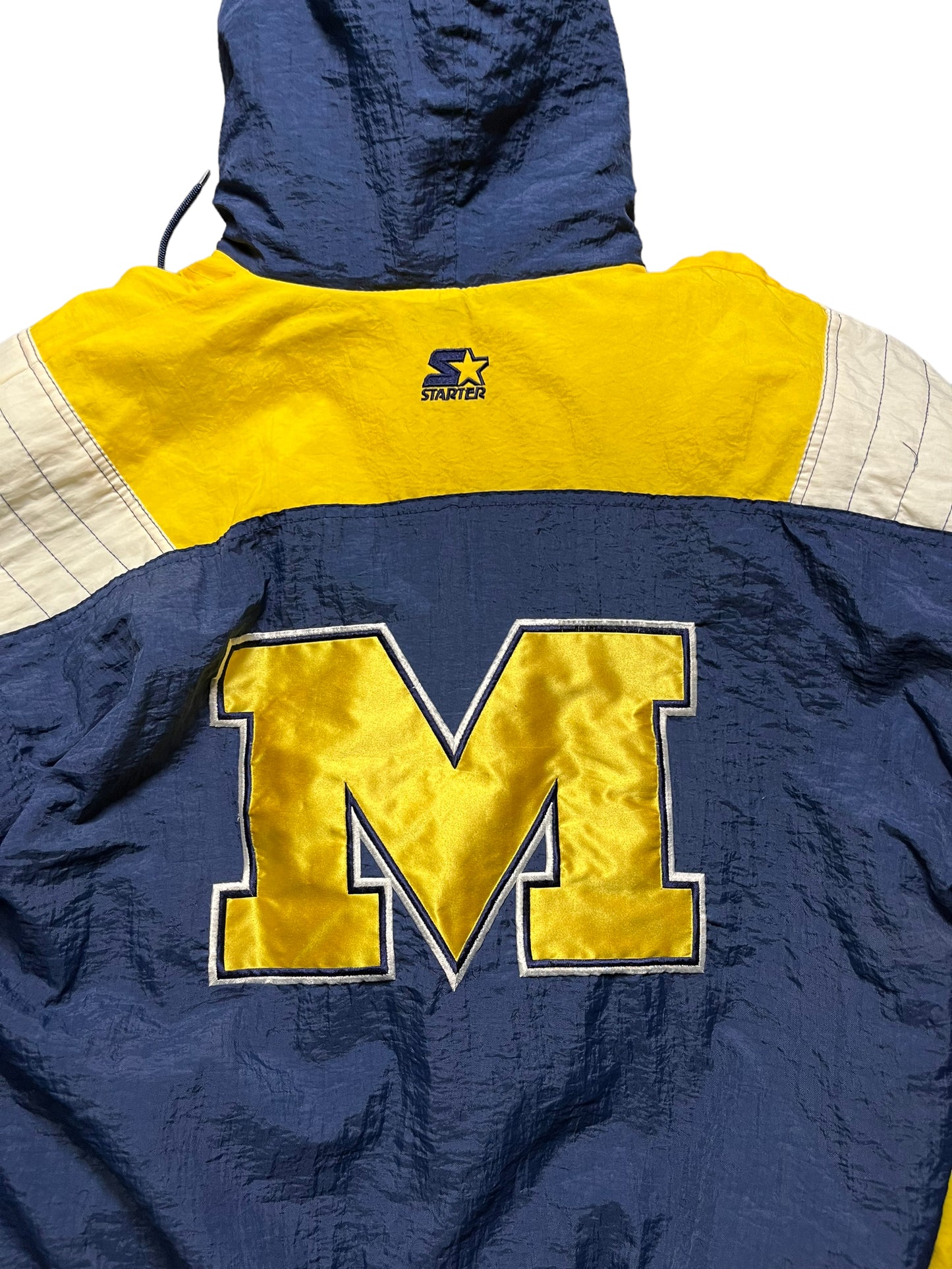 (M) Vintage Michigan Starter Kangaroo Puffer Jacket