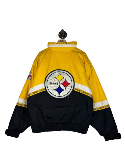 (L/XL) Vintage Steelers Triple Fat Goose Full Zip Puffer Jacket