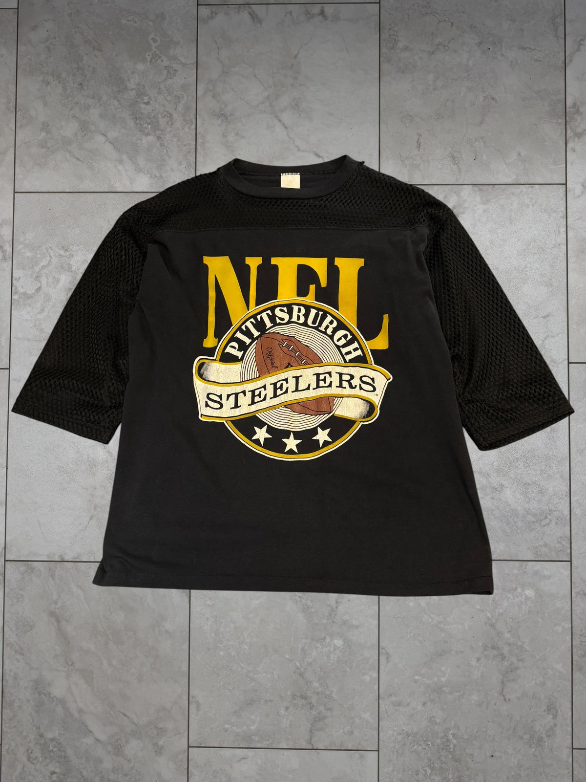 (L) Vintage 80's Steelers Mesh Style Jersey Tee