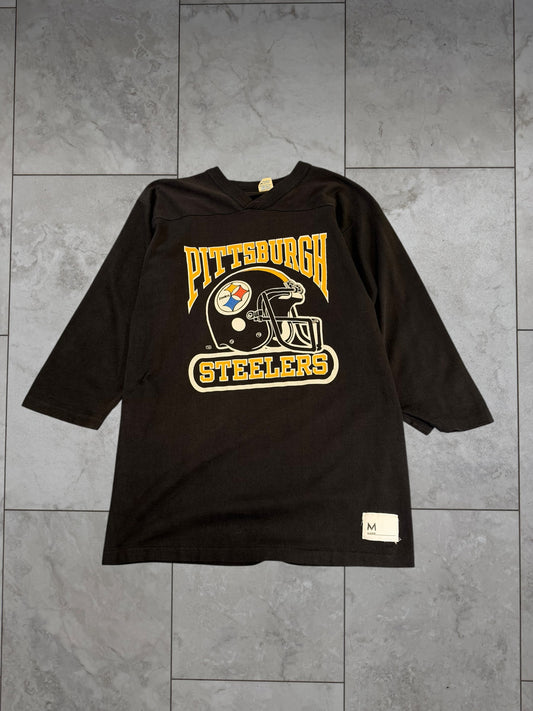 (S/M) Vintage 80's Steelers 3/4 Sleeve Graphic Tee
