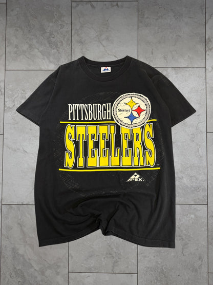 (M) Vintage 90s Steelers Apex One Double Sided Graphic Tee