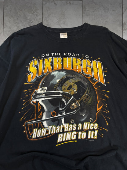(XXL) 2009 Steelers on the road to Sixburgh Tee