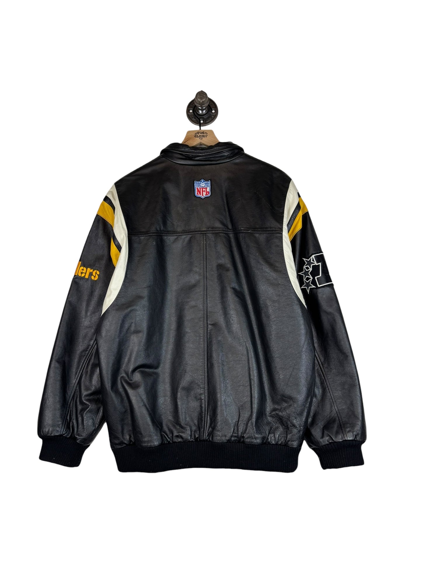 (M) Vintage Steelers Puma Leather Jacket