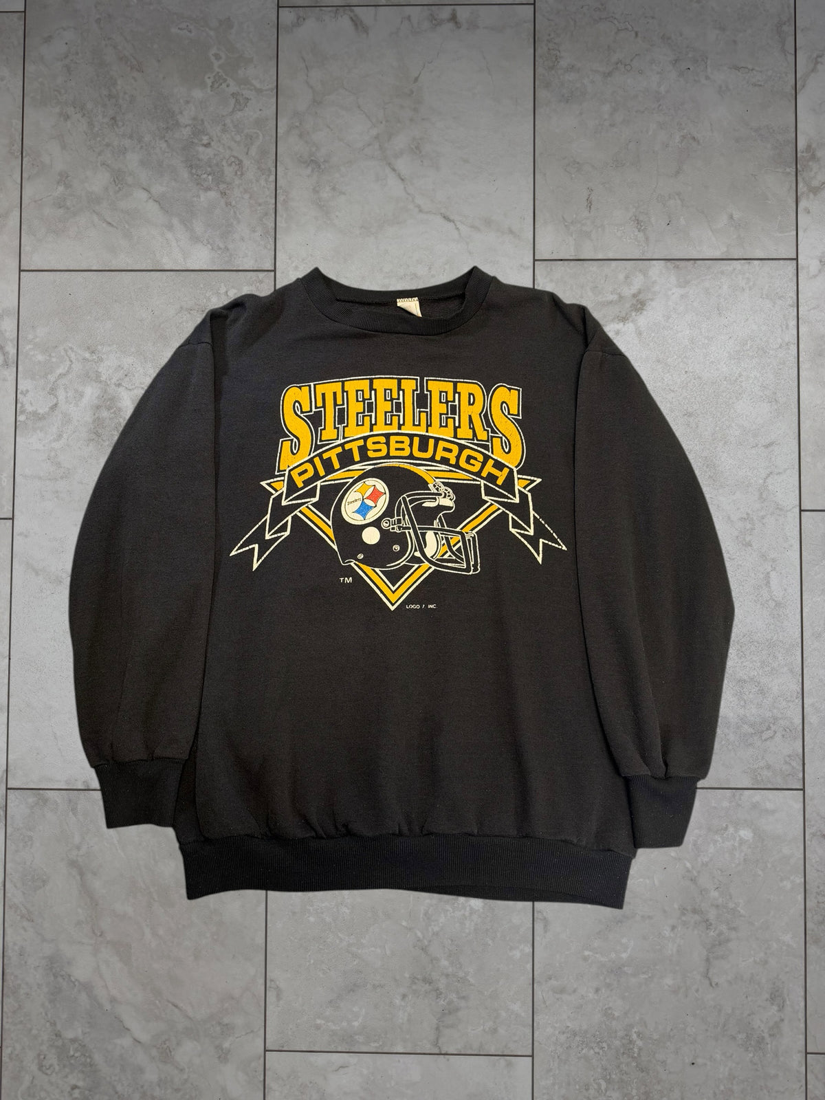 (M) Vintage 80's Steelers Graphic Logo 7 Crewneck