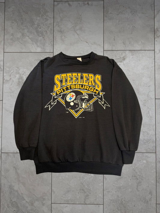 (M) Vintage 80's Steelers Graphic Logo 7 Crewneck