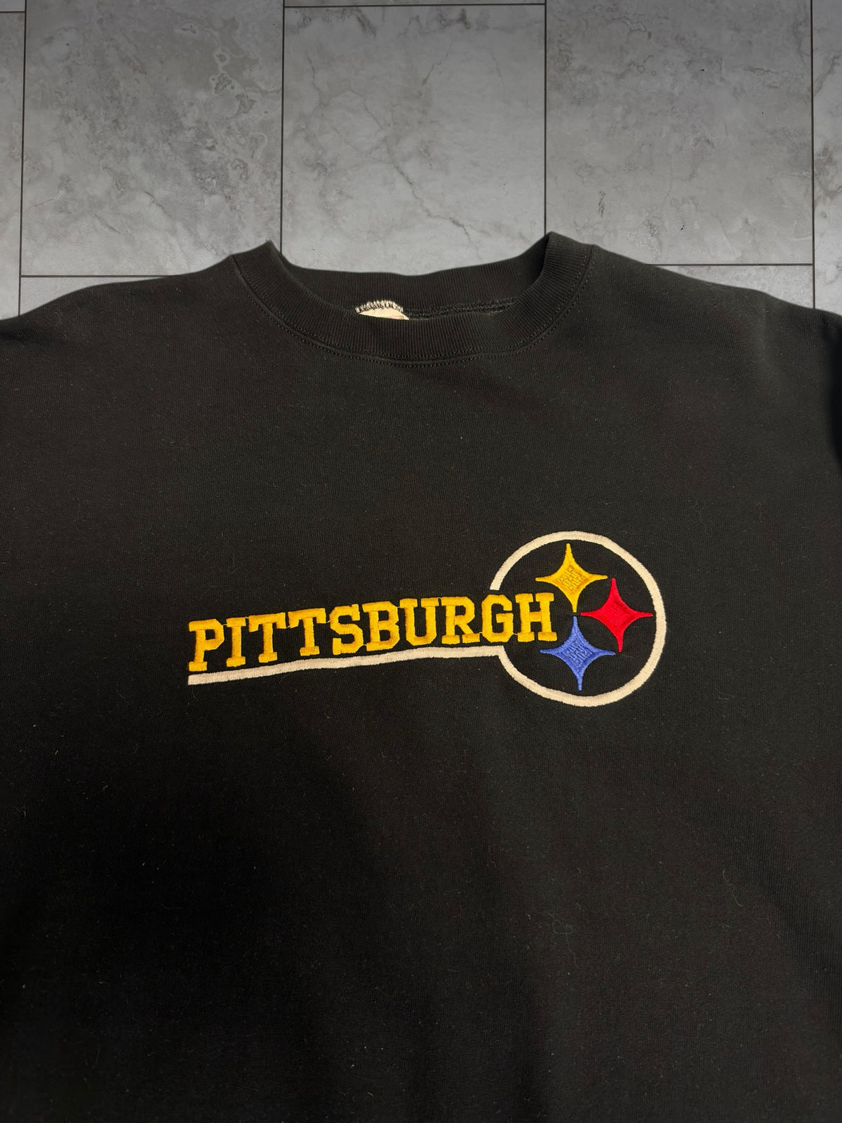 (XXL) Vintage 90's Steelers Embroidered FOTL Crewneck