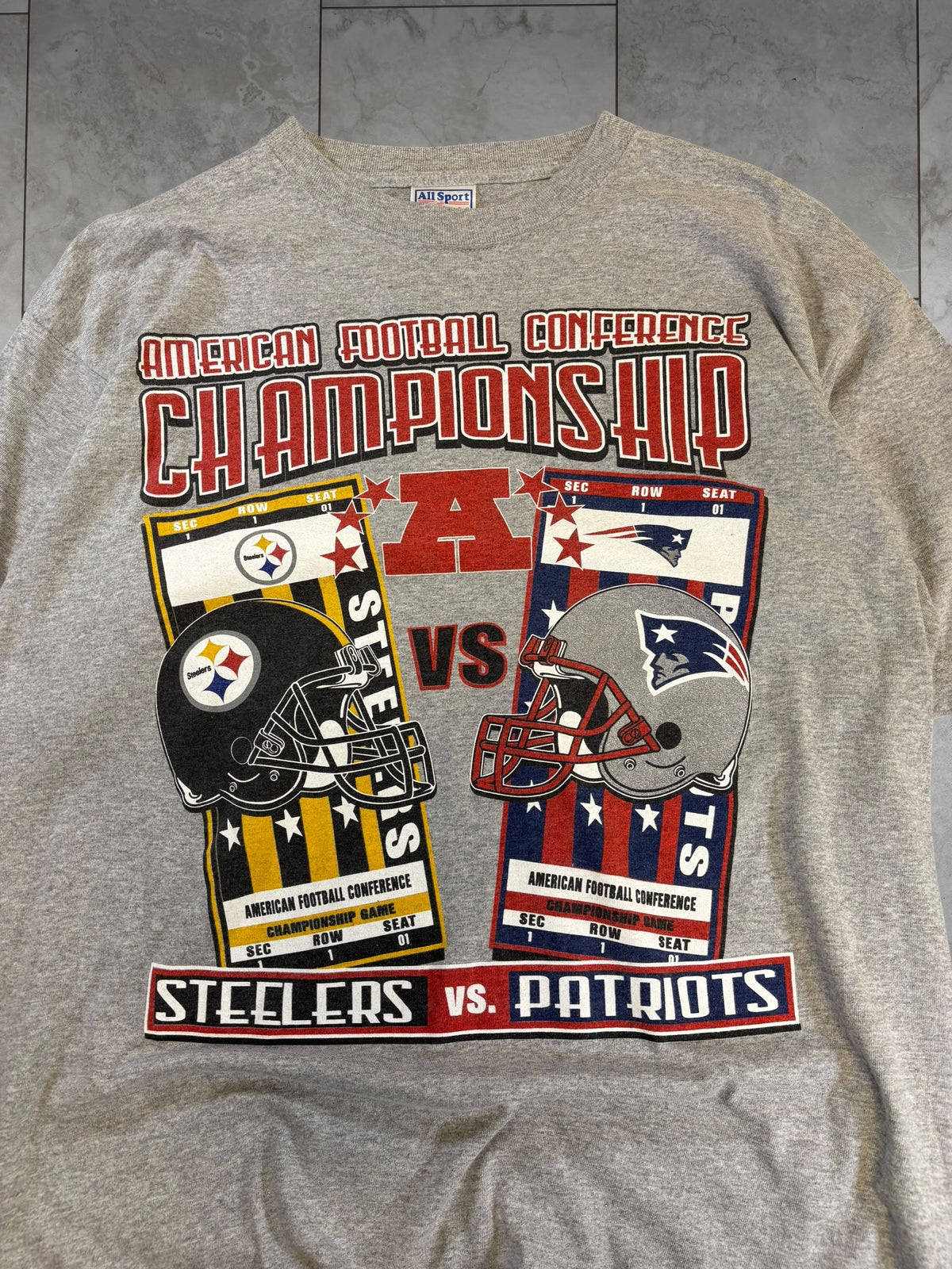 (L) 2001 Steelers vs Patriots AFC Championship Tee